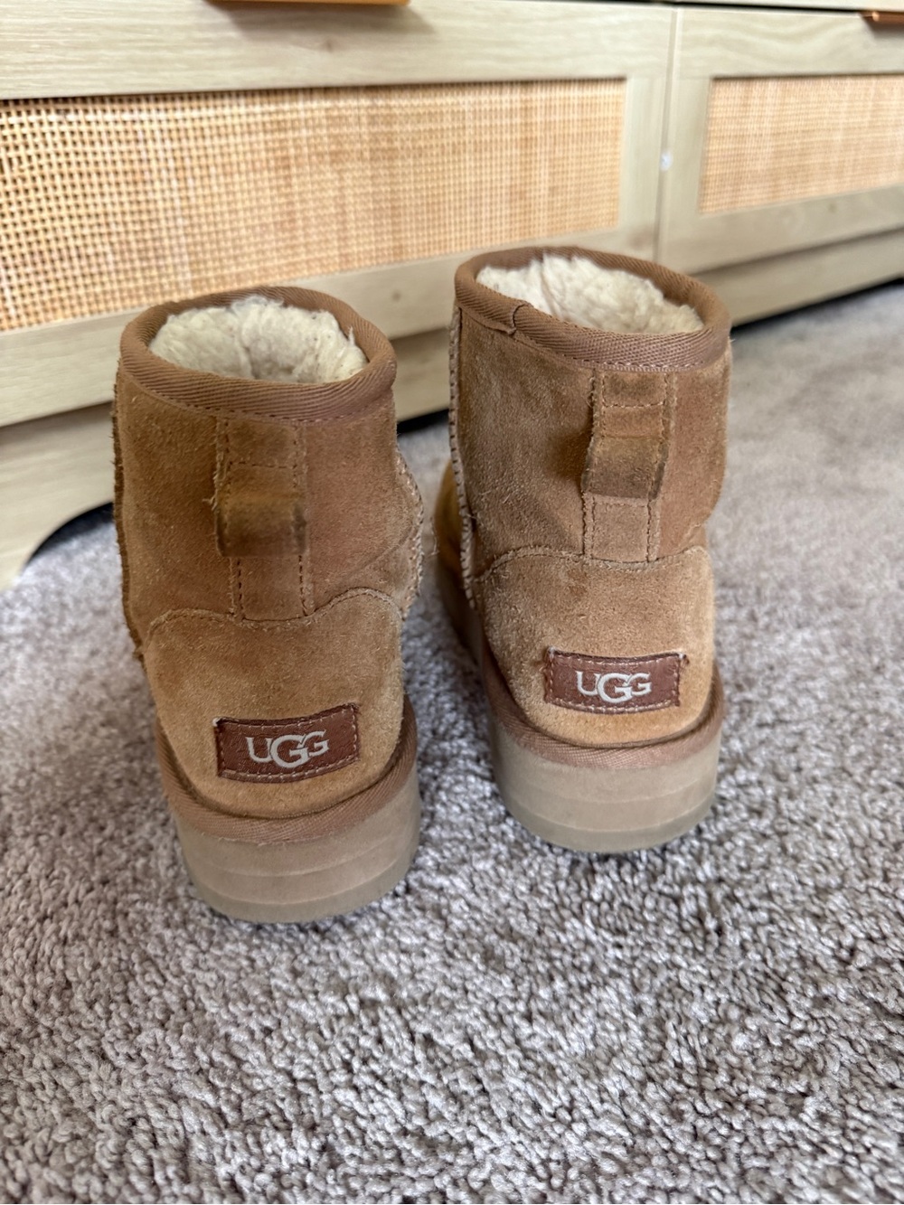 UGG Chestnut Shearling-Lined Suede Slip-On Boots - Picture 3 of 9